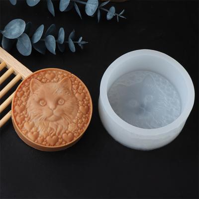3D Круглость Тисненый Любовь Кот Силиконовая Форма для Мыла DIY Кошачья Лапа Форма для Свечей Мыла Шоколада Торта Инструменты для Выпечки Домашний Декор Подарок