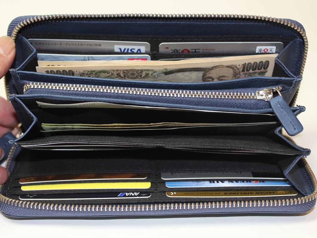 Полицейский длинный кошелек на молнии, мятая кожа, итальянский бренд, роскошный (военно-морской флот)