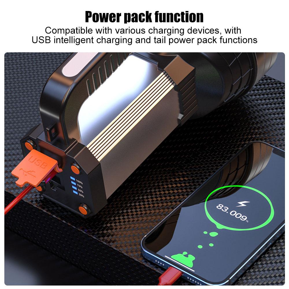 10000LM 1000M Lonag Range 50W Most Powerful LED Flashligh Portable Spotlights USB Charging Searchlight Outdoor Tactical Torch