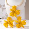 Персонализированный Преувеличенный Подвеска-Цветок Ожерелье Серьги Набор Женская Мода Уличная Съемка Неправильной Формы Лепестки Ювелирные Изделия