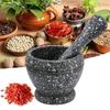 Resin Mortar Pestle Set Garlic Herb Spice Mixing Grinding Crusher Bowl Restaurant Kitchen Tools LS