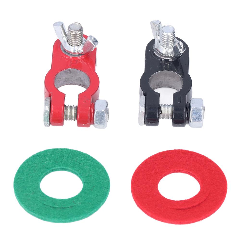 2PCS Battery Terminal Clamps Quick Release Connectors Black Red Universal for Cars Trucks Boats