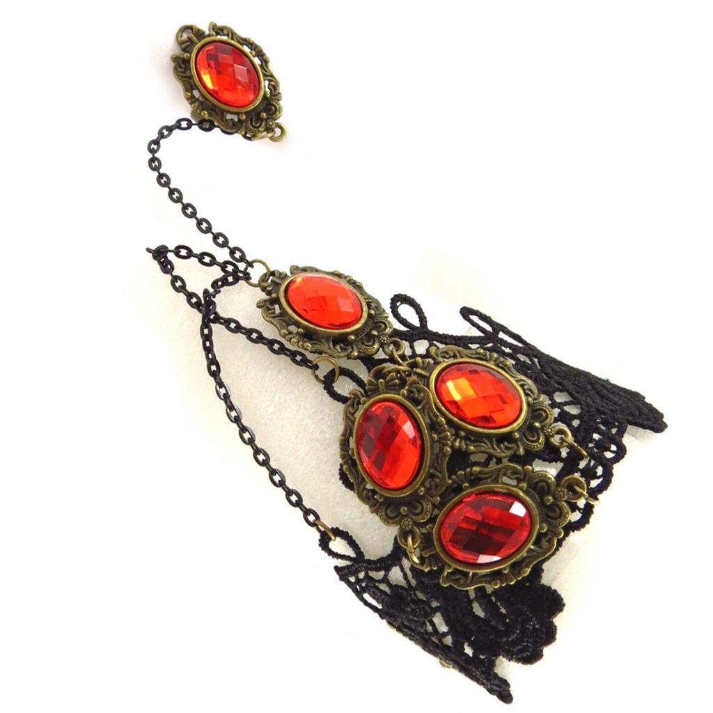 Les Trésors De Lily [К6575] - Дизайнерский комплект "Куртизанки" красный черный (кружевно)