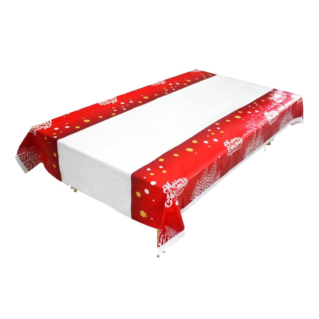 Рождественская полиэтиленовая скатерть для вечеринки, декора, пикника, одноразовые скатерти, прямоугольные столы, скатерть для украшения 108x180 см