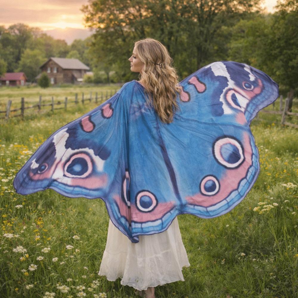 Halloween Butterfly Peacock Shawl Moth Butterfly Cosplay Costumes Beautiful Butterfly Cape Banquet