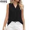 Women's Fashion Casual Summer Spring Solid Color Print Sleeveless V-Neck Blouses & Shirts