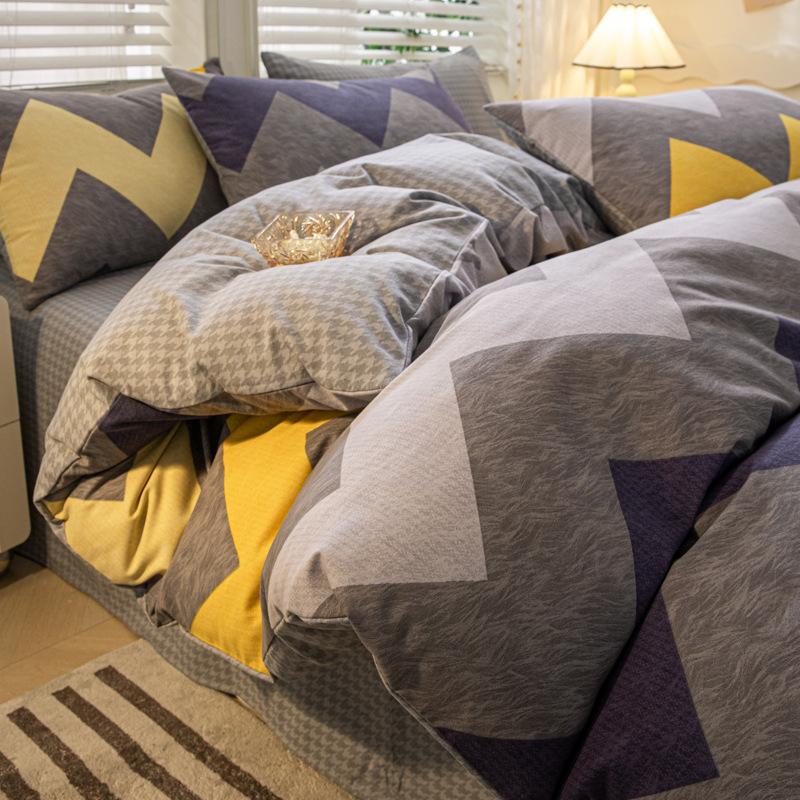 Утолщенный комплект из четырех предметов, пододеяльник, простыня, комплект из трех предметов для односпальной кровати в общежитии