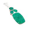 Emerald Gemstone Handmade 925 Sterling Silver Jewelry Pendant 2.76" AH-5198