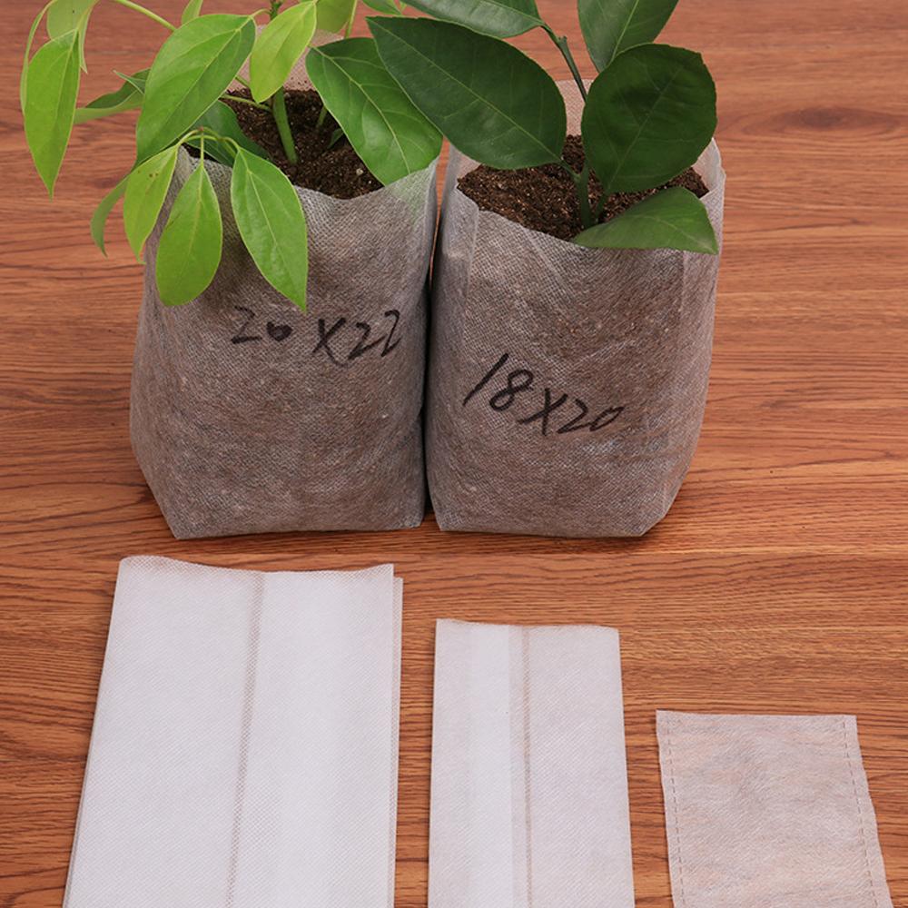 25/50/100pcs Biodegradable Nonwoven Fabric Nursery Plant Grow Bags Seedling Growing Planter Planting Pots Garden Eco-Friendly Ventilate Bag