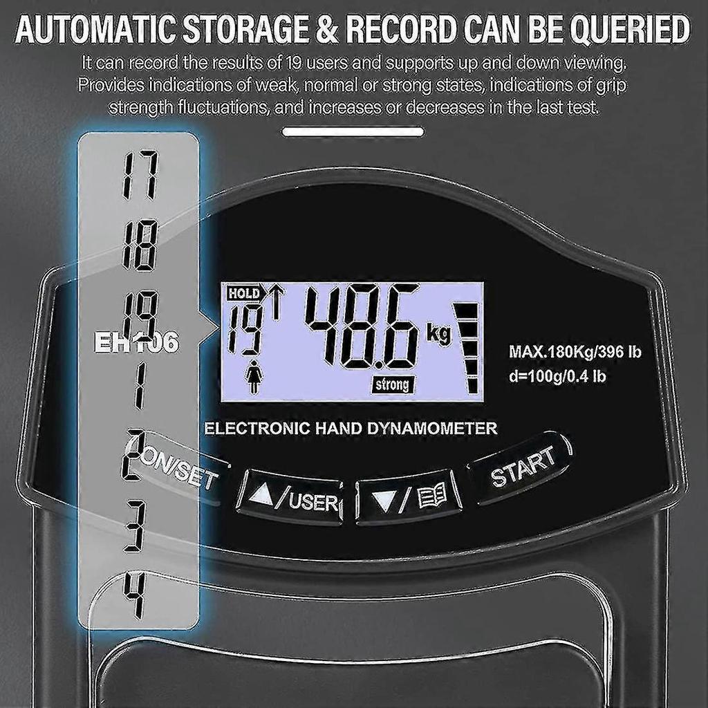 Grip Strength Tester, 396lbs/180kg Digital Hand Grip Strength Meter