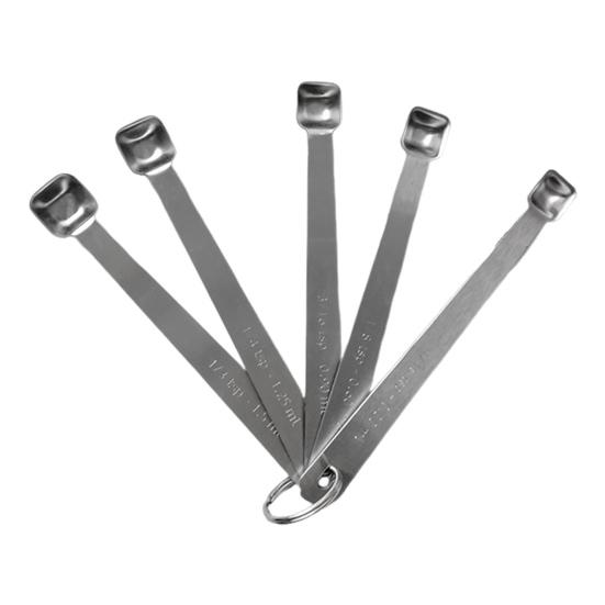 5Pcs Stainless Steel Measuring Spoons Set Square Mini Measuring Spoon Spice Spoons Dosing Spoons for Kitchen Home Cooking