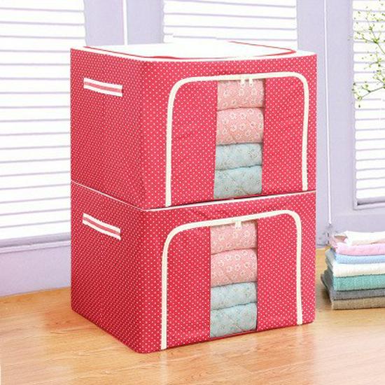 «Складной тканевый ящик для хранения со стальным каркасом и водостойкой имитацией льна»