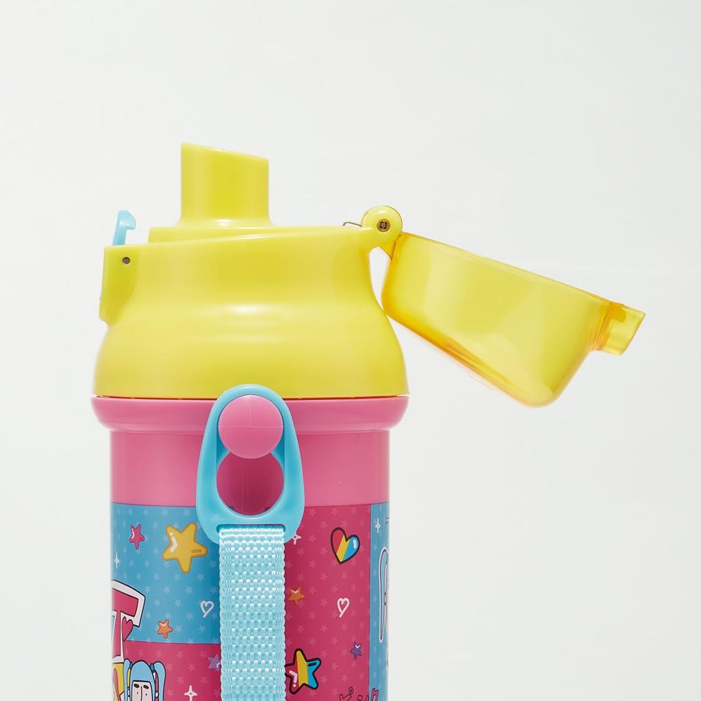 Skater Пластиковая бутылка для воды 480 мл, одно нажатие, антибактериальная, для детей, легкая, антибактериальная обработка, сделано в Японии, Takeshita Paradise