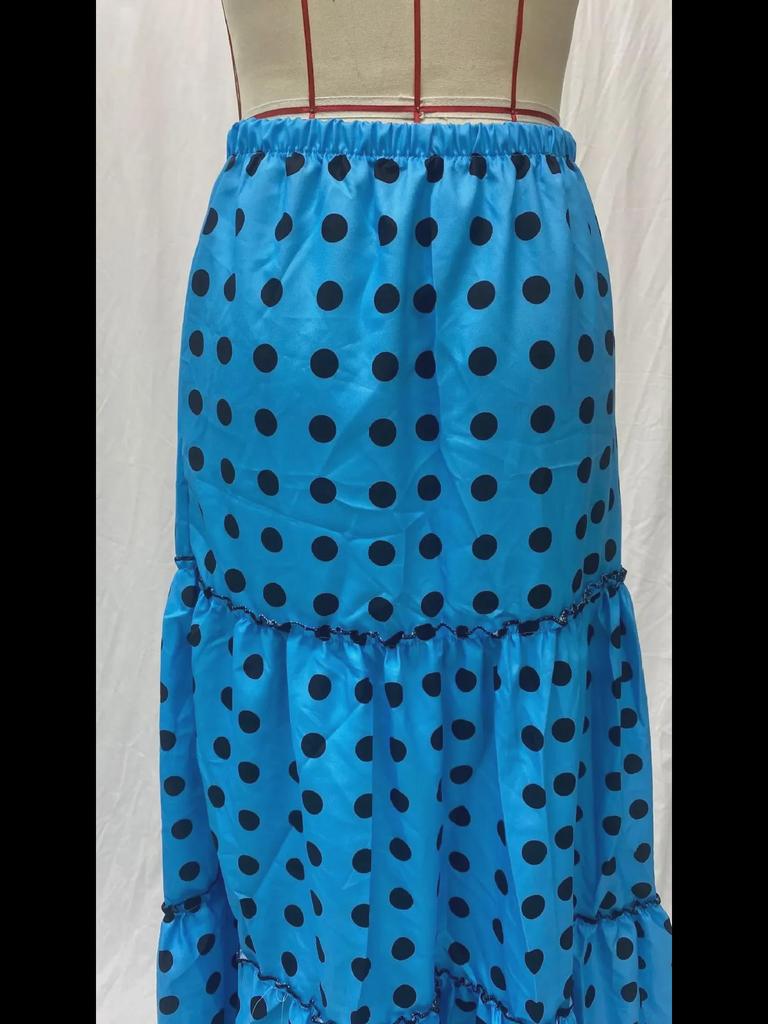 Женская летняя повседневная длинная юбка в горошек 2025 года — модная и сексуальная в европейском и американском стиле