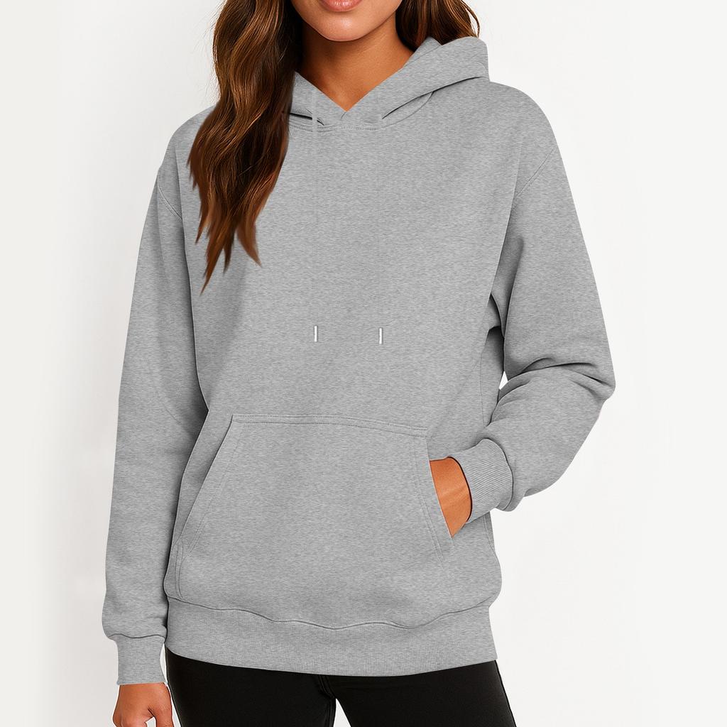 Women's Casual Fashion Sweatshirt Solid Color Hooded Sweatshirt