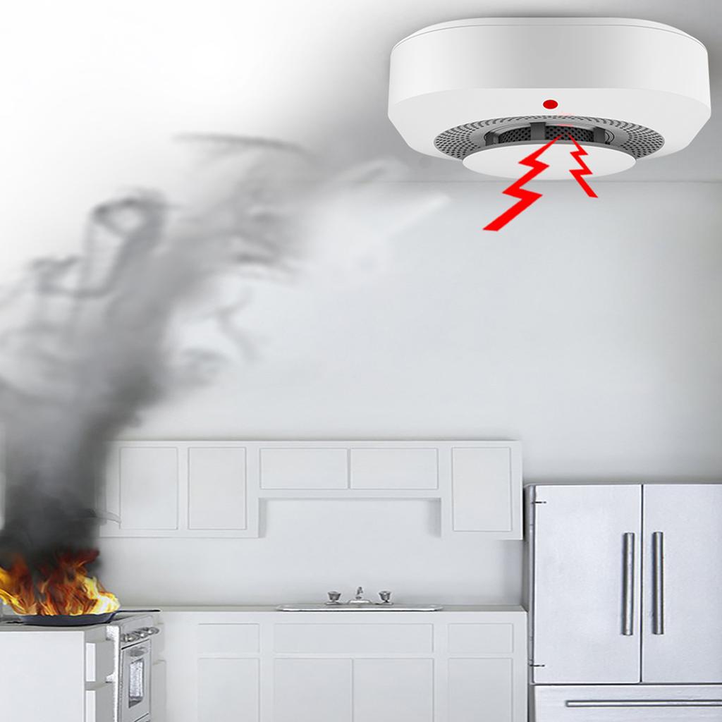 TUYA Smoke Detector Wireless White Color Smoke Sensor Highly Sensitive alarm fire for Home Alarm
