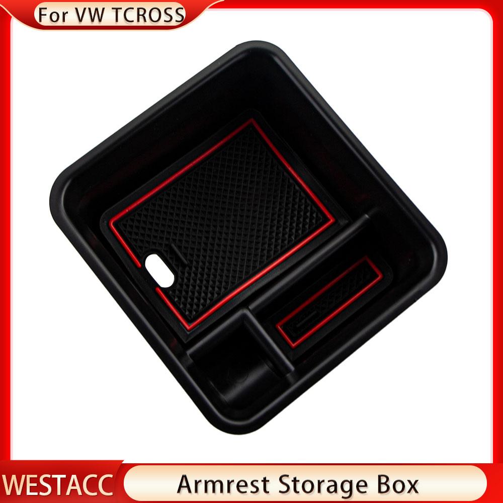 Автомобильный подлокотник из АБС-пластика, ящик для хранения для Volkswagen VW Tcross T-Cross 2018 2022, лоток-органайзер