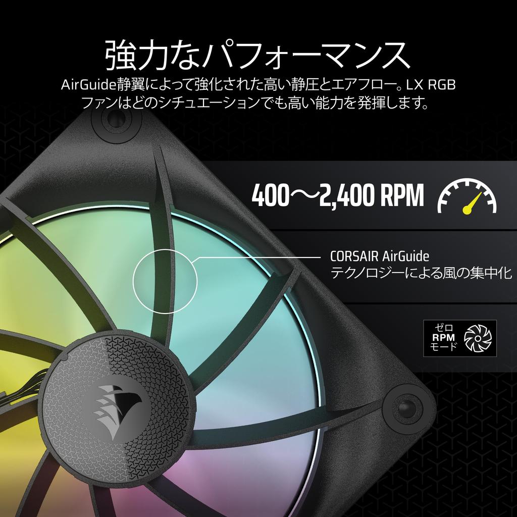 CORSAIR iCUE LINK LX120 RGB стартовый комплект 120 мм ШИМ вентилятор для корпуса ПК с двумя световыми контурами, тройной комплект, черный цвет CO-9051026-WW