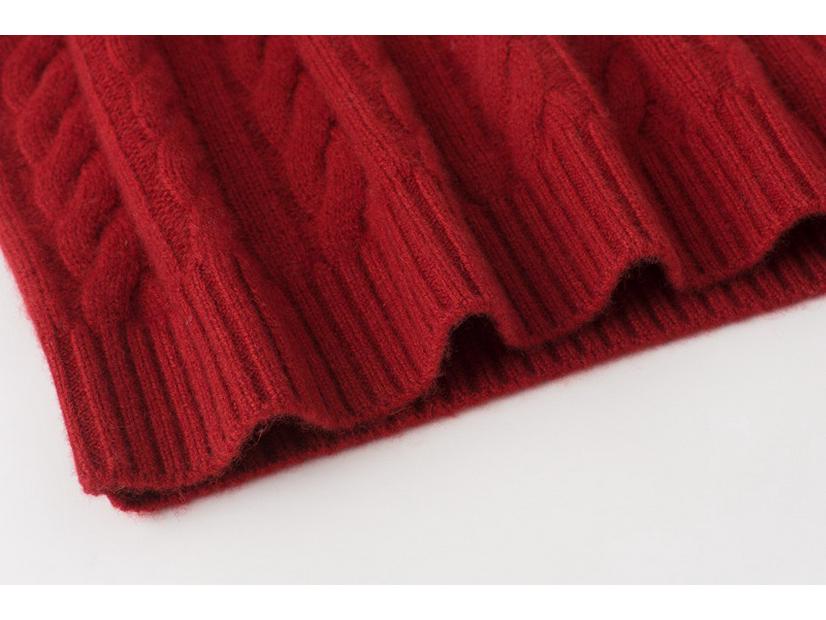 Женский свитер из 100% чистого кашемира с круглым вырезом и кабельным узором