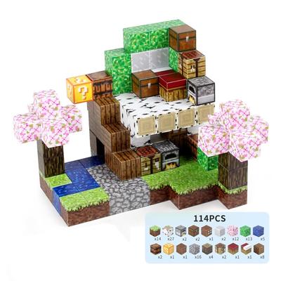 Магнитные строительные блоки Vexolite, 3D-пазл в стиле Minecraft, Развивающая игрушка для учеников начальной школы, Подарок на день рождения, Подарок к поступлению в детский сад,