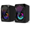 X2 Computer Speakers with Subwoofer for PC Desktop Laptop LED Lighting Home Theater System USB Wired Sound Box Black