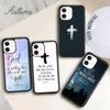 Чехол для телефона с крестом и стихом из Библии о Иисусе Христе для iPhone 17 Air 15 16 11 12 13 14 Pro Max Plus coque Fundas Shell