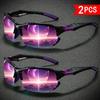 2 PCS Outdoor Sports Glasses Lightweight Cycling One-piece Sunglasses Colorful Sunglasses