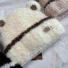 56cm to 58cm Head Circumference Bear Ear Knitted Earflap Winter Ear Protection Hat  For Women