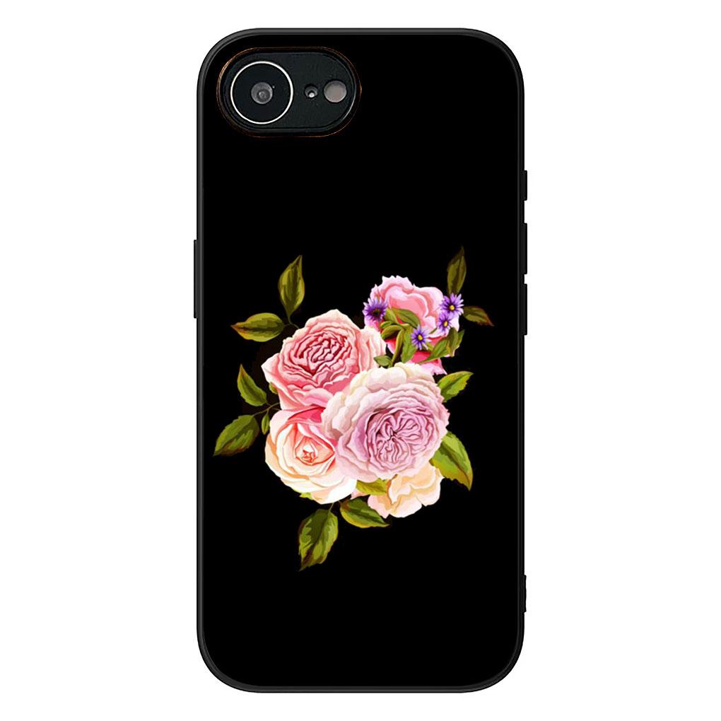Soft Cover for Apple iPhone 13 12 Mini XS 11 Pro Max 7 8 Plus + XR SE 2022 2020 SE3 Coque Phone Case Rose Flower Pink