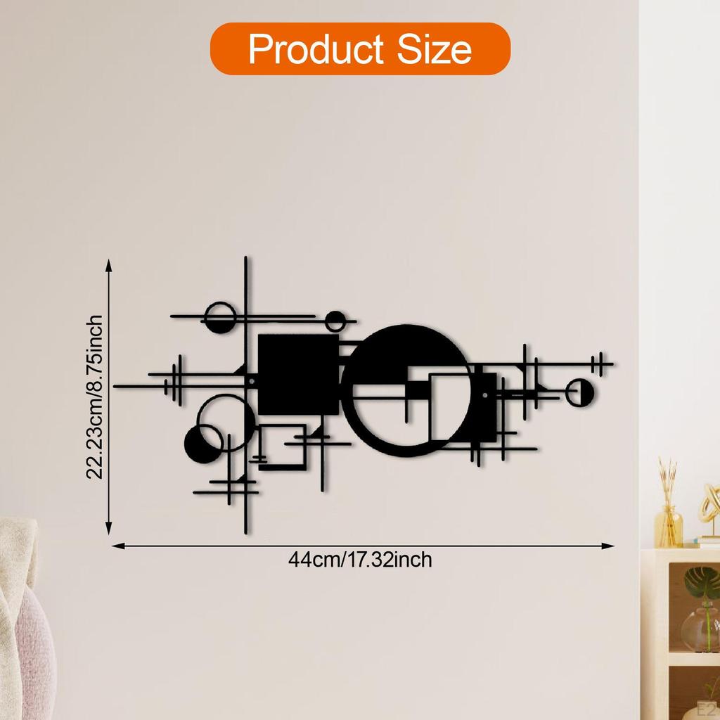 Металлический настенный декор для дома Абстрактный для помещения и улицы Современный Минималистичный Черный Офис Спальня