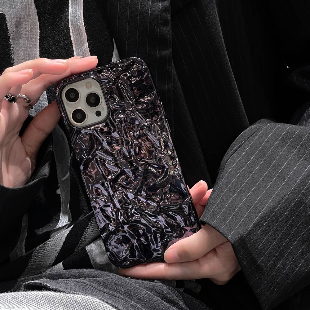 Прохладный яркий черный чехол для телефона с 3D складками для Iphone 14 12 11 13 Pro Max Mini Xr X Xs 6 6s 7 8 Plus Se тонкий мягкий чехол