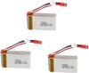 LiPo Battery Set 3pcs 7.4V 700mAh – Compatible with MJX X600 Drone – High Capacity Rechargeable – 55x30x17 Mm – Silver – 52g
