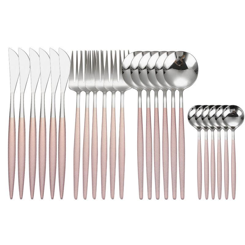 24 шт., черный западный набор столовой посуды, набор столовых приборов из нержавеющей стали, вилка, нож, ложка, набор столовых приборов, набор столовых приборов, набор столовых приборов