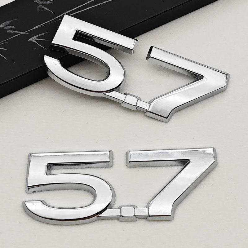HAX1 3D Metal Logo 5.7 Car Sticker Rear Trunk Tail Badge Emblem For Toyota Tundra Sequoia Lexus F-150 Displacement Auto Accessories