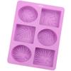 New 6 Grid Creative Silicone Cake Mold Square Oval Leaves Chocolate Mold Cold Powder Mold Handmade Soap Mold