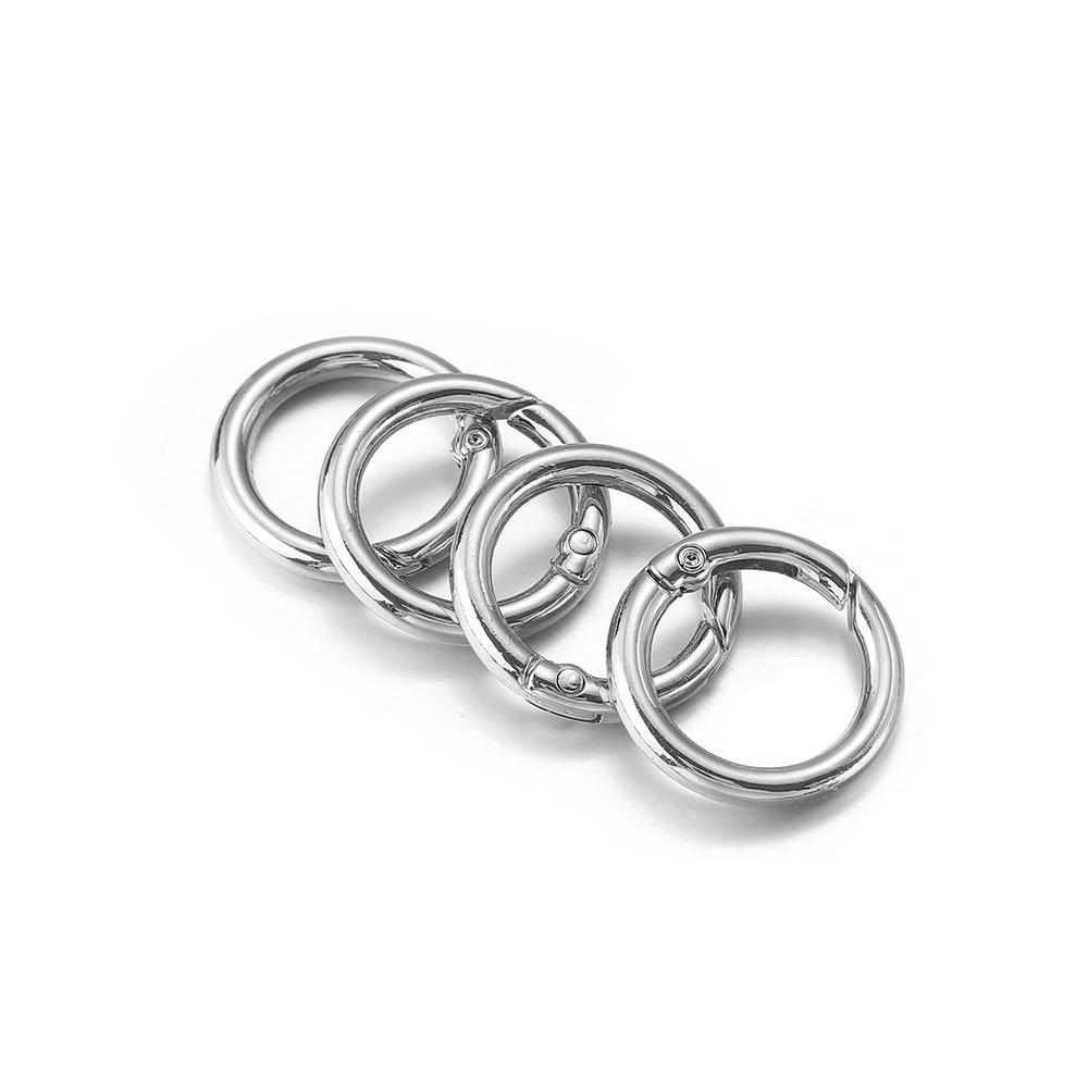 Metal O Ring Spring Clasps Multi Size Openable Round Keychain Bag Clips Hook Dog Chain Buckles Connector DIY Jewelry Making