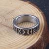 Stainless Steel Norse Viking Runes Spinner Ring for Man Rotatable Band Fidget Anxiety Release Unisex Jewelry