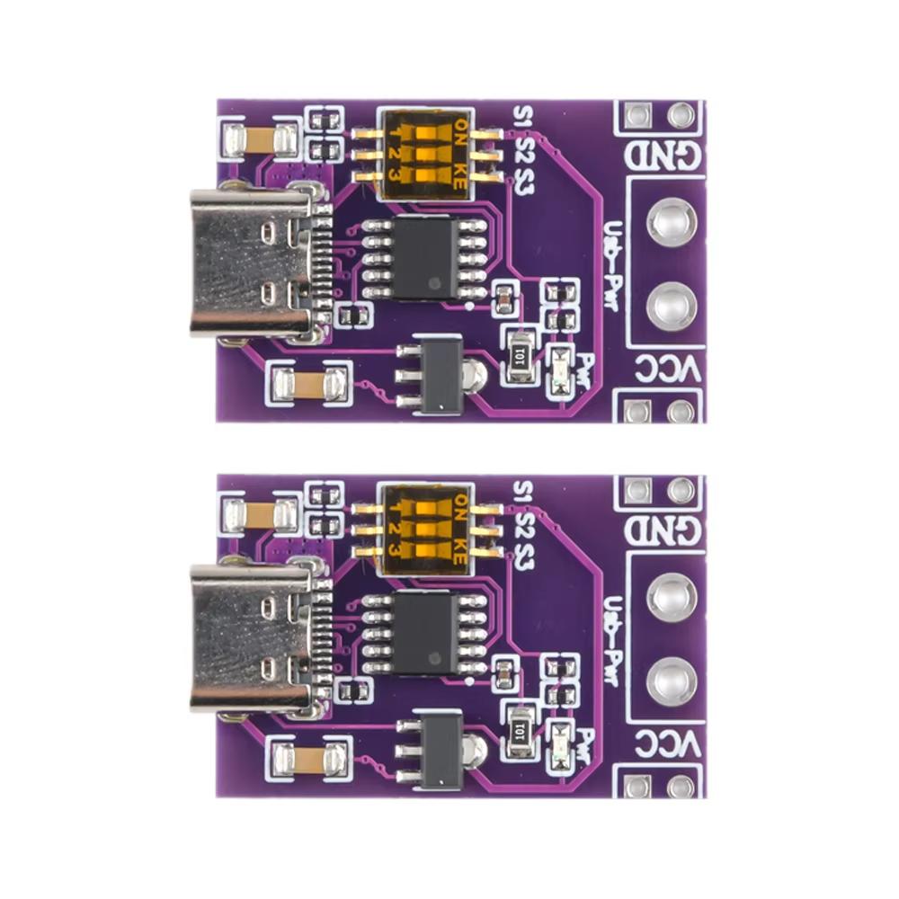1-10pcs Type-C QC AFC PD2.0 3.0 to DC Spoof Scam Fast Charge Trigger Polling Detector USB-PD Notebook Power Supply Change Board