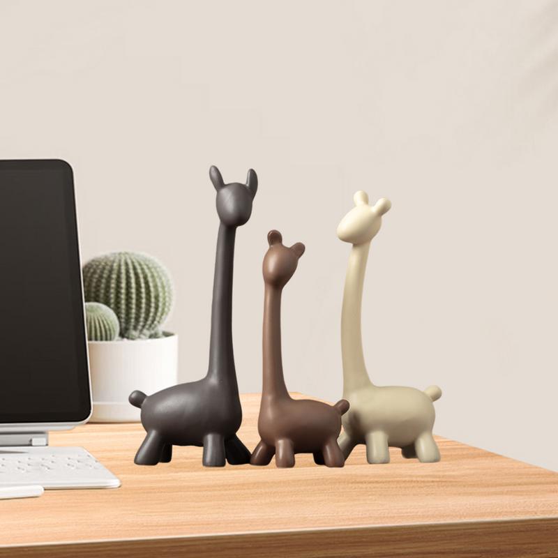 Семейная фигурка из трех штук, креативная керамическая скульптура животного, художественные фигурки для семьи, милые домашние аксессуары для гостиной