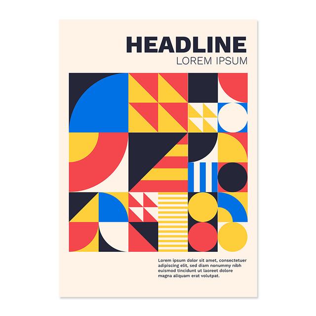 Черно-белая выставка модернизма, печать на холсте, винтажная минималистичная картина в стиле Баухаус, настенные художественные постеры для домашнего декора, без рамки