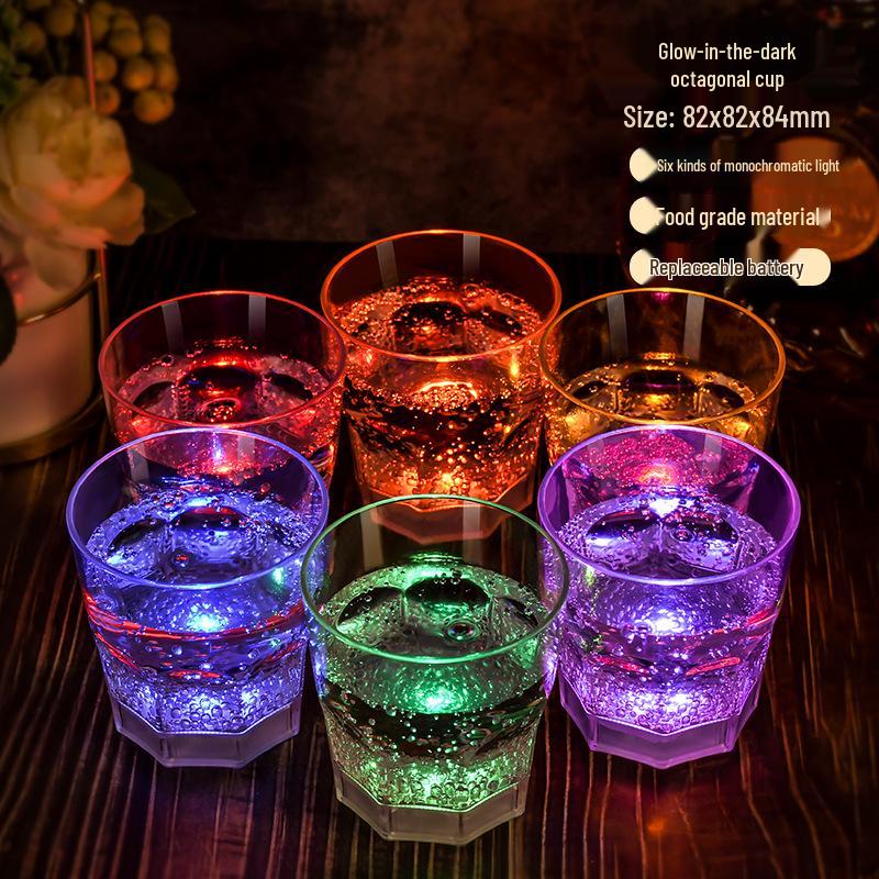 Светодиодный бокал для шампанского из пищевого пластика - Оригинальная атмосфера, свадебный банкет, винный бокал