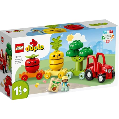 Игрушка LEGO Duplo Первый трактор с овощами, отличный подарок на день рождения, Рождество и развивающие игрушки для мальчиков и девочек от 18 месяцев, 2 лет и 3 лет