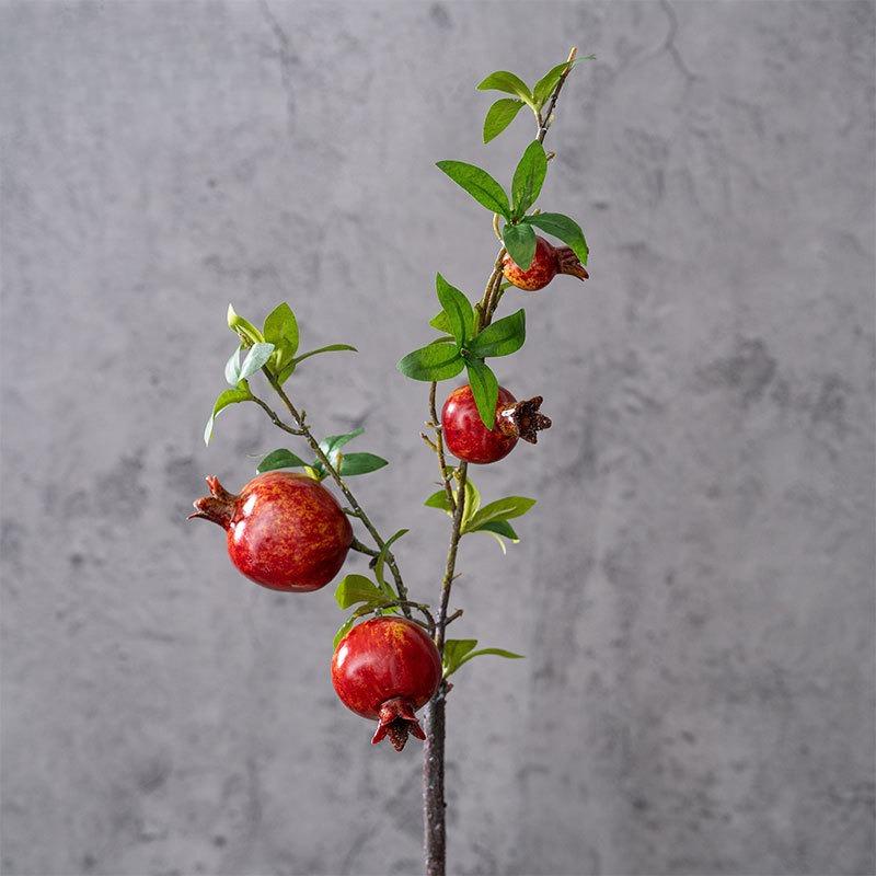 3 шт. Искусственные стебли граната с листьями, Искусственные фруктовые ветки для деревенского домашнего декора, Осенние центральные элементы, Свадебные и праздничные композиции, 73 см