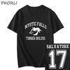 The Vampire Diaries T-shirt Women Vintage Mystic Falls Salvatore 17 Female Clothing Summer Anime Clothes Streetwear