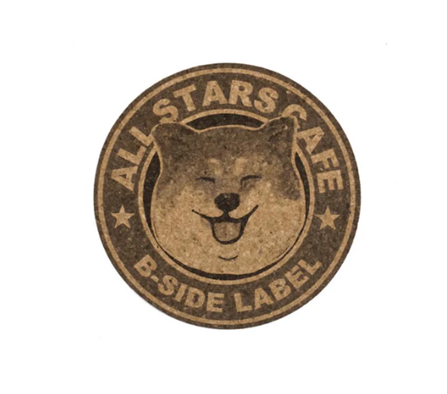 B - SIDE LABEL I'll Beat You Up & Smiling Shiba Inu Coaster Japan NEW