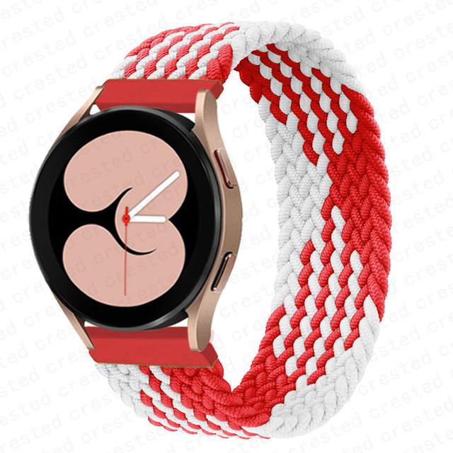 20 мм 22 мм ремешок для Samsung Galaxy watch 6 7 4 5 pro active 2 Gear S3 плетеный браслет solo loop ремешок Huawei watch GT 2 3