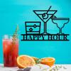 Stylish Happy Hour Sign Wall Decor: Black Metal for Home & Bar. Hot Drinks Decor & Farmhouse Wall Art for a Stylish Look