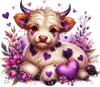 QT2450#15см Мультяшный высокогорный бык и цветочный узор Наклейка на автомобиль, подходит для ноутбука, автомобиля, грузовика, фургона, внедорожника, мотоцикла, окна