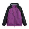 Li Ning Breath Pro Spliced Letter Zipper Hooded Comfortable Breathable Long Sleeve Waterproof Windproof Jacket Unisex Jacket Space-Purple AEMU045-3