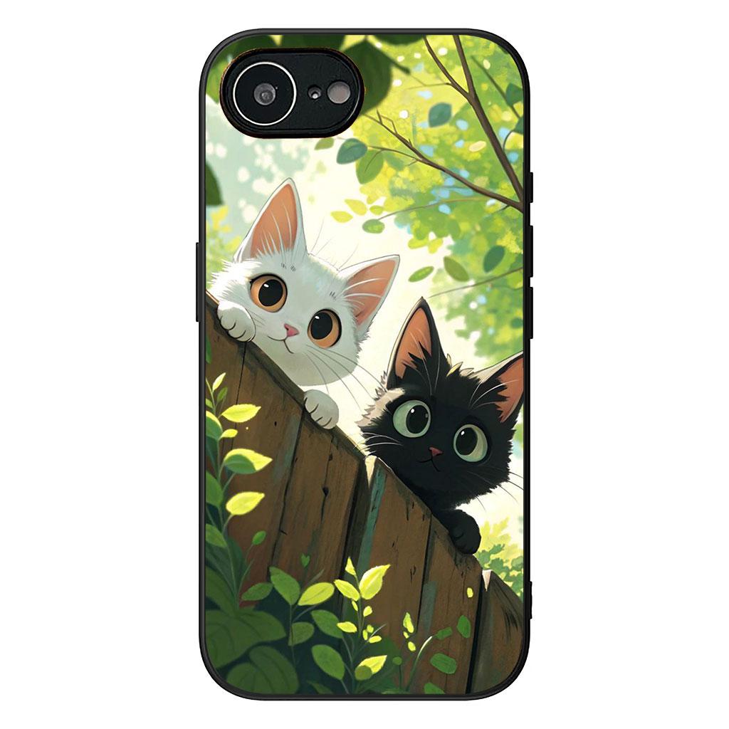 for Motorola Moto G82 G20 G22 G23 G32 G9 G8 G7 Power Plus G41 G52 G30 G71 E22 E13 E20 E32 Phone Case Cartoon Cat Meow Wallpaper